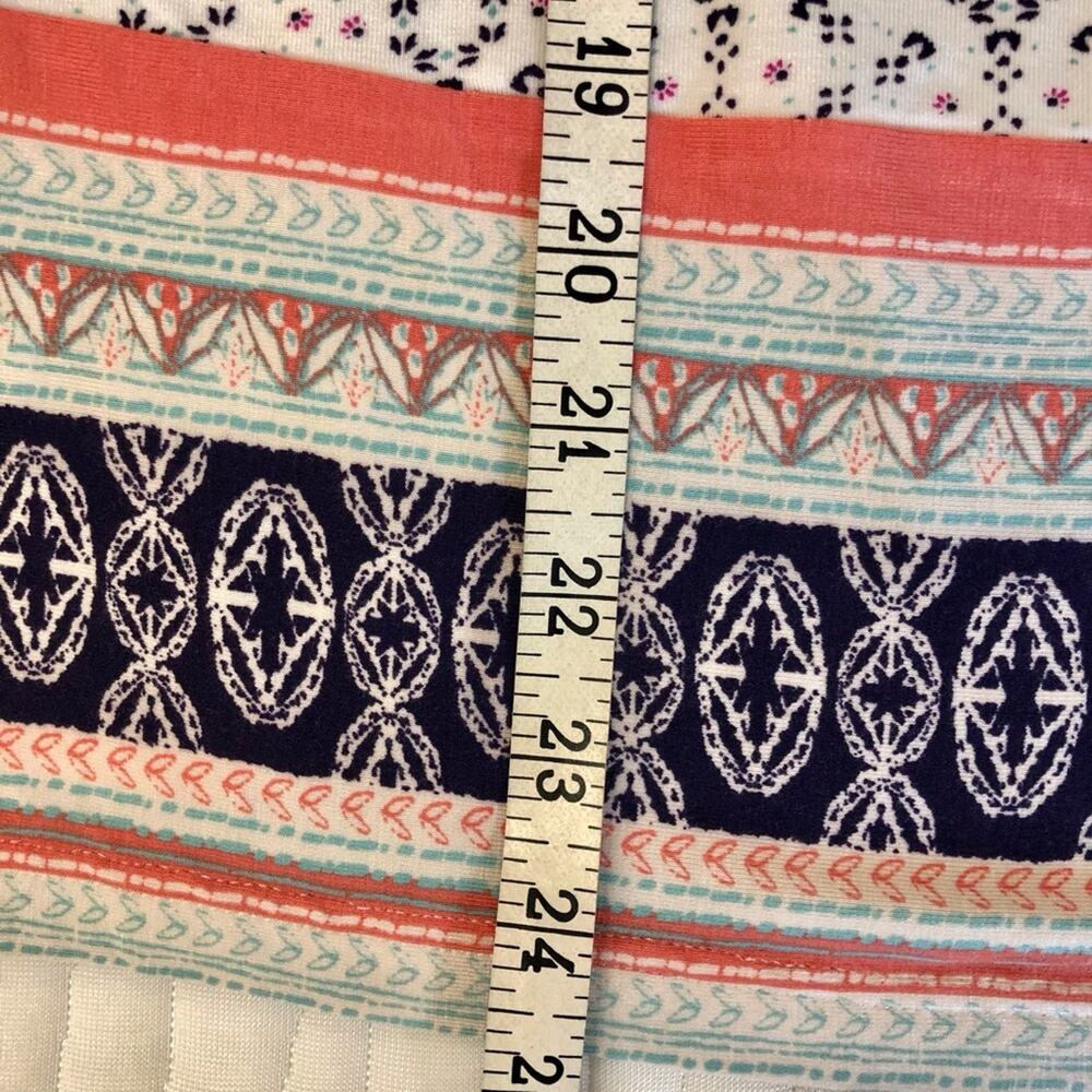 NWT Skies Are Blue Casual Embroidered Tank Top Medallion Print Cream Blue Coral - Picture 10 of 16